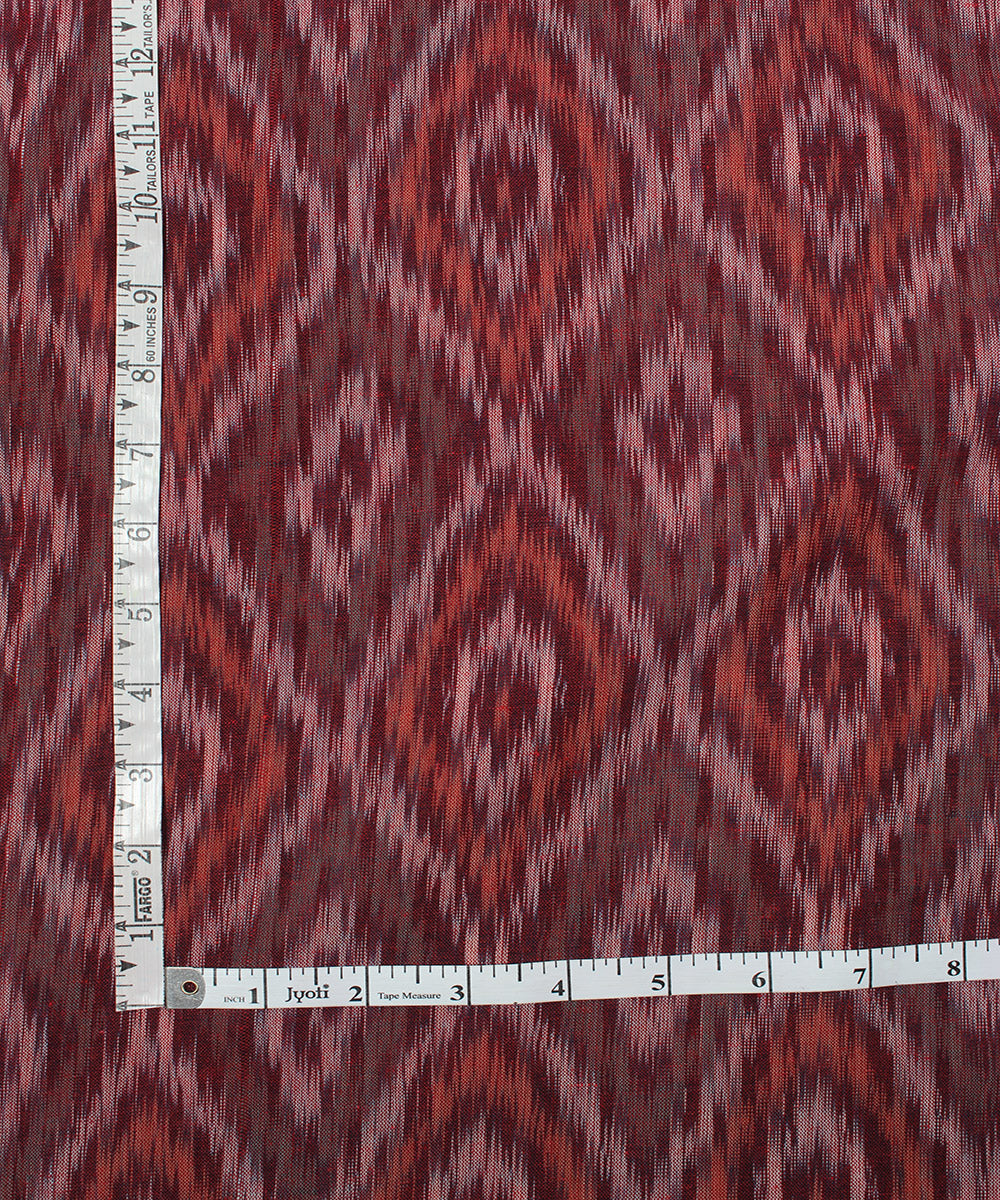 Multicolor yellow red handloom pochampally ikat cotton fabric