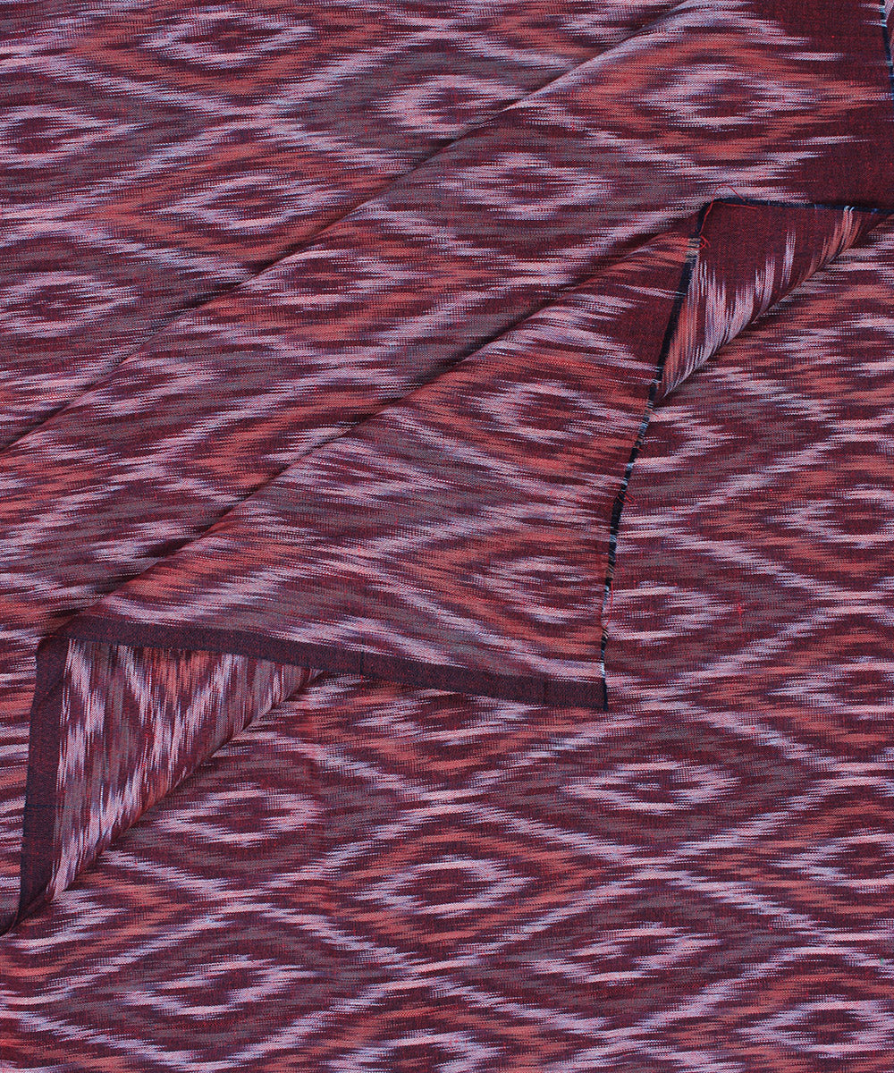 Multicolor yellow red handloom pochampally ikat cotton fabric