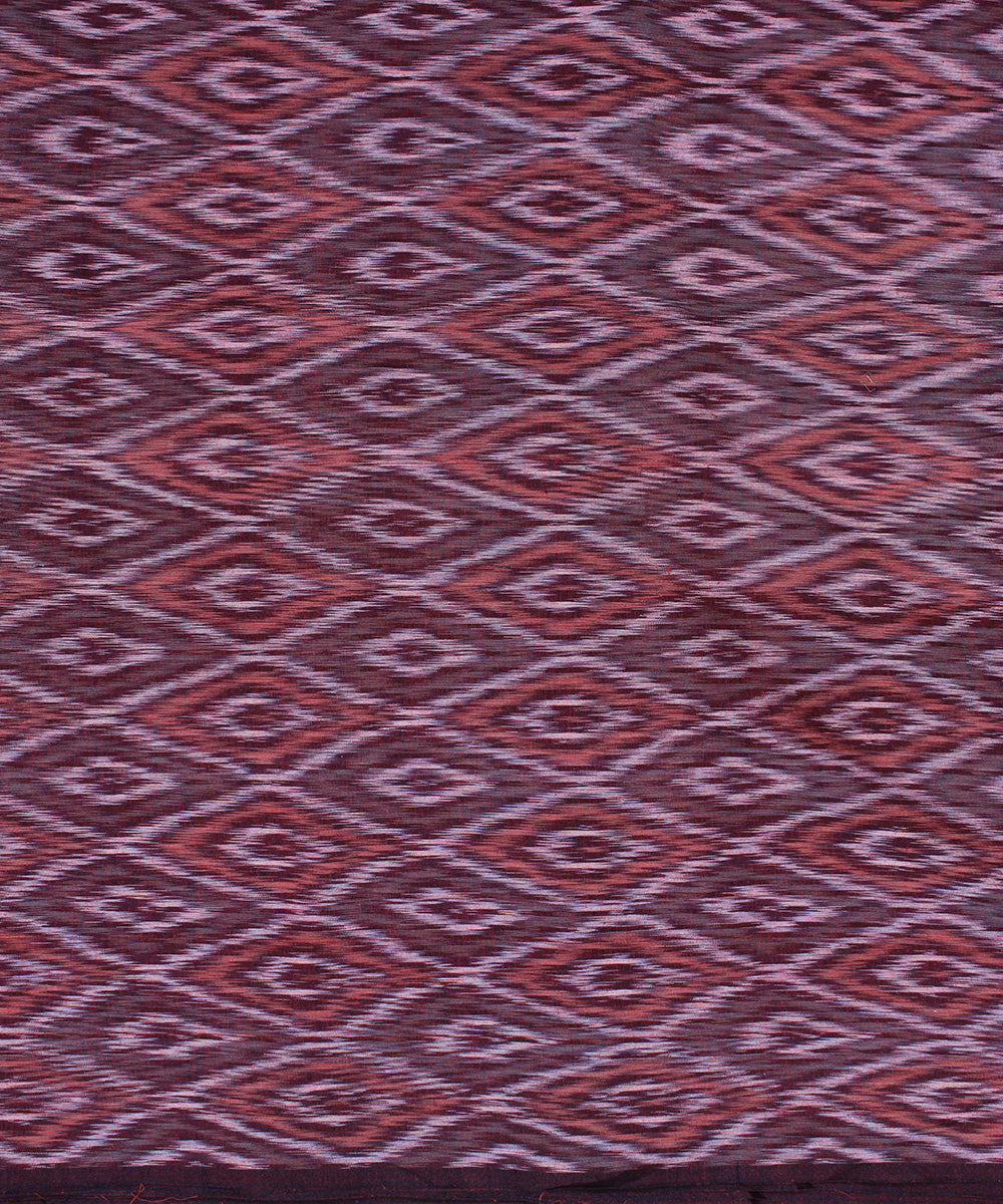 Multicolor yellow red handloom pochampally ikat cotton fabric