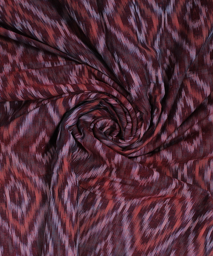 Multicolor yellow red handloom pochampally ikat cotton fabric