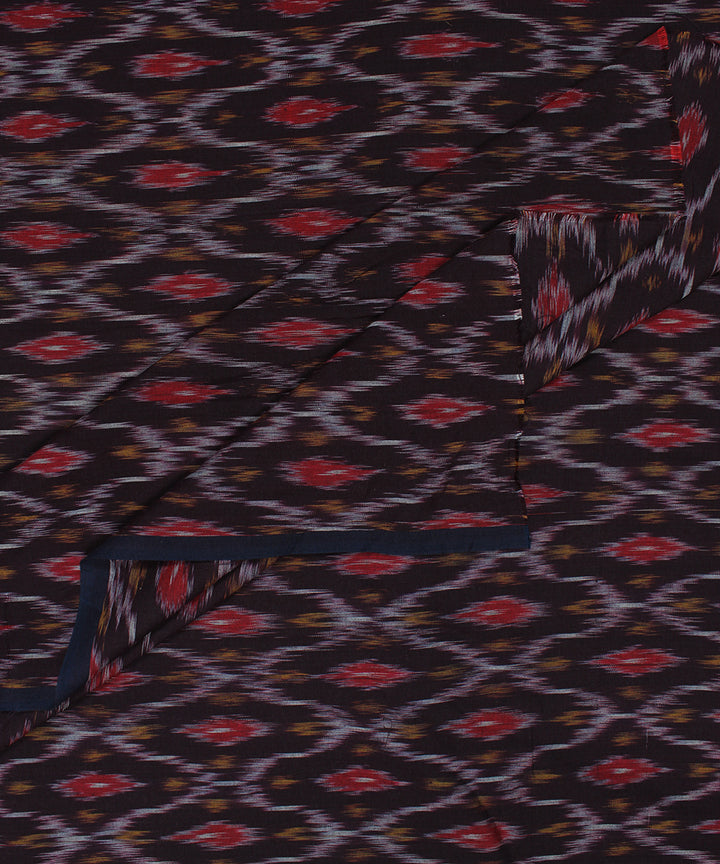 Multicolor black handloom pochampally ikat cotton fabric