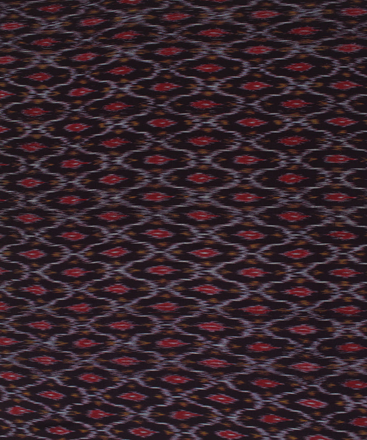 Multicolor black handloom pochampally ikat cotton fabric