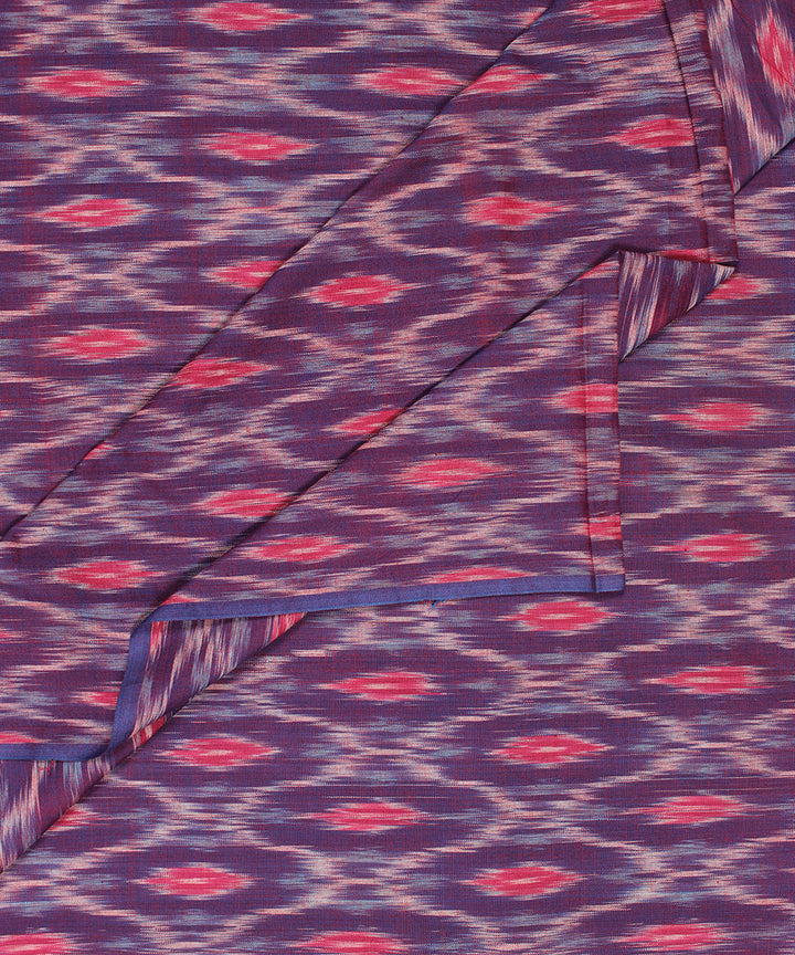 Orange maroon handloom pochampally ikat cotton fabric