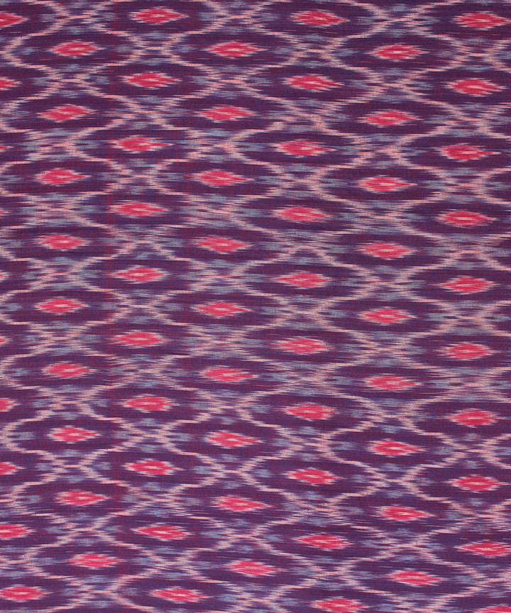 Orange maroon handloom pochampally ikat cotton fabric