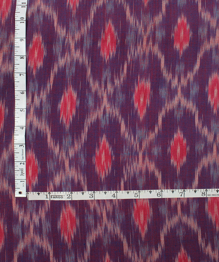 Orange maroon handloom pochampally ikat cotton fabric
