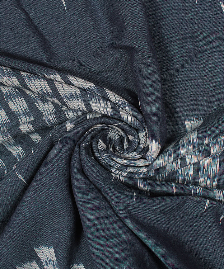 Navy blue offwhite pochampally ikat handloom cotton fabric
