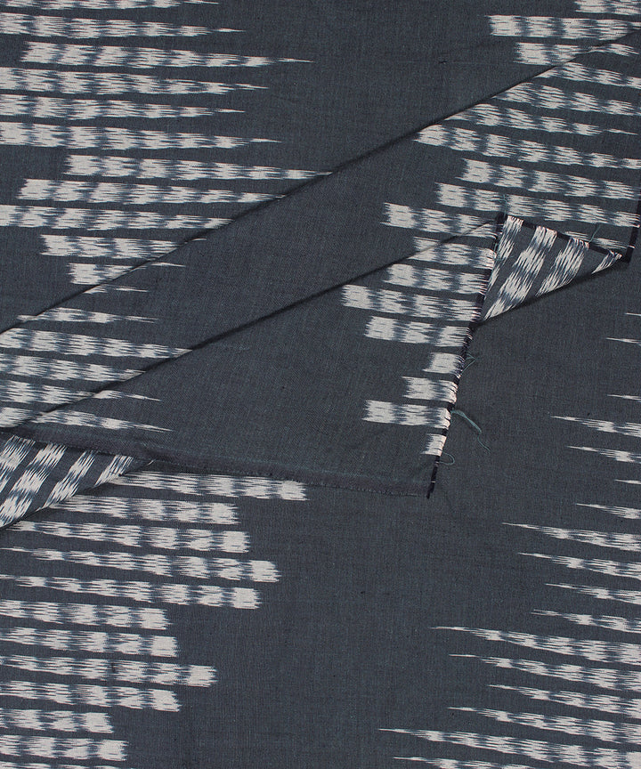 Navy blue offwhite pochampally ikat handloom cotton fabric