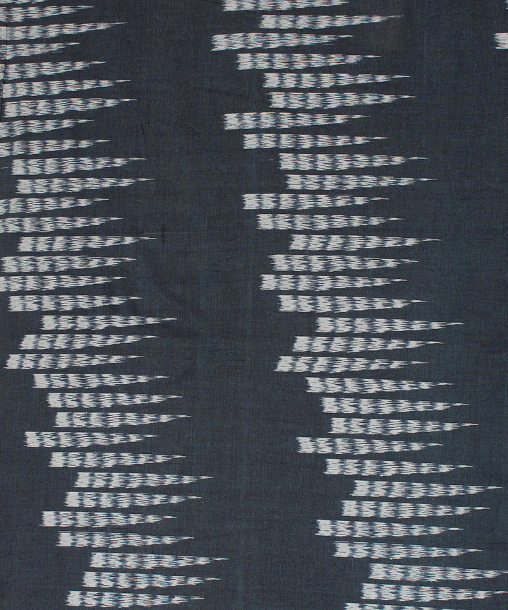 Navy blue offwhite pochampally ikat handloom cotton fabric