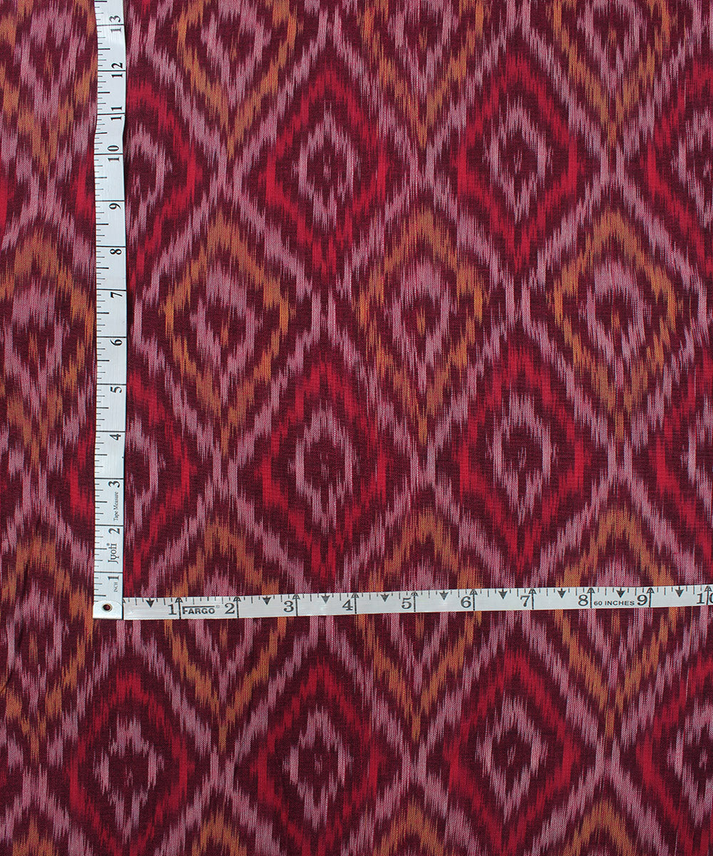 Brown handloom pochampally ikat cotton fabric
