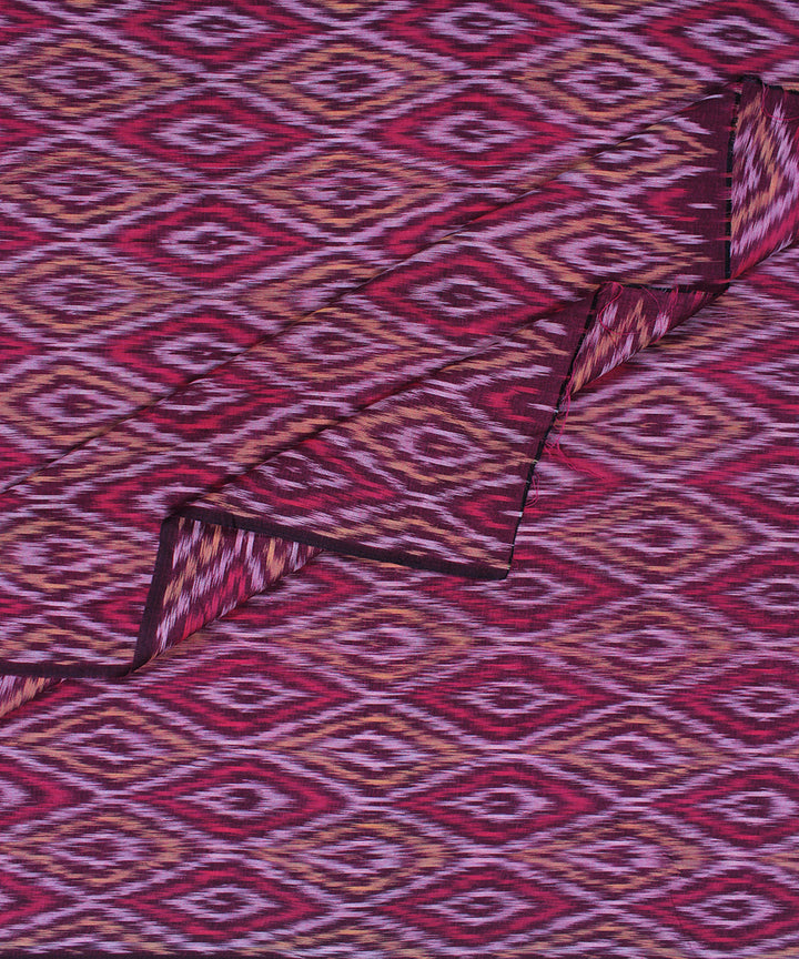 Brown handloom pochampally ikat cotton fabric