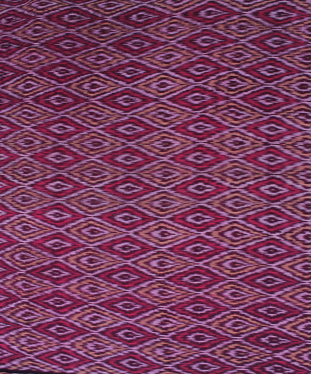 Brown handloom pochampally ikat cotton fabric