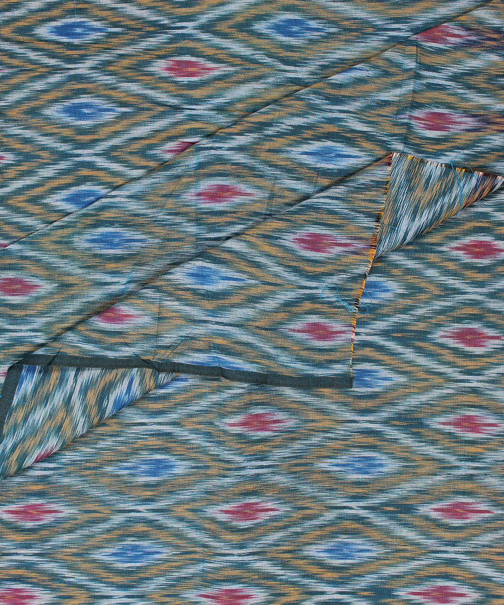 Pochampally ikat multicolor handloom cotton fabric