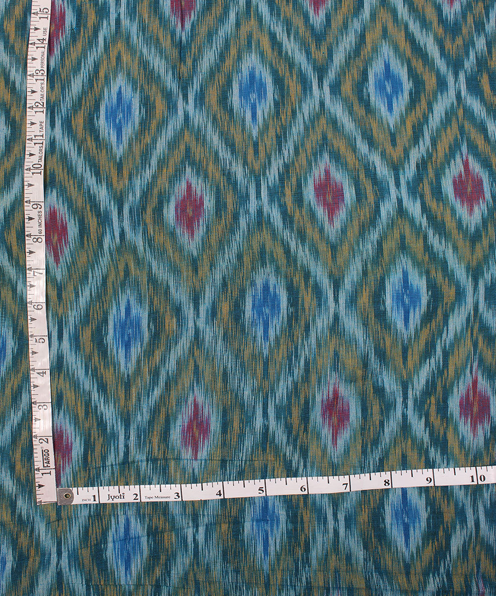 Pochampally ikat multicolor handloom cotton fabric
