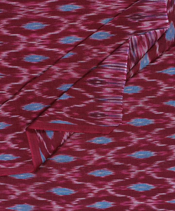 Multicolor cyan blue handloom pochampally ikat cotton fabric