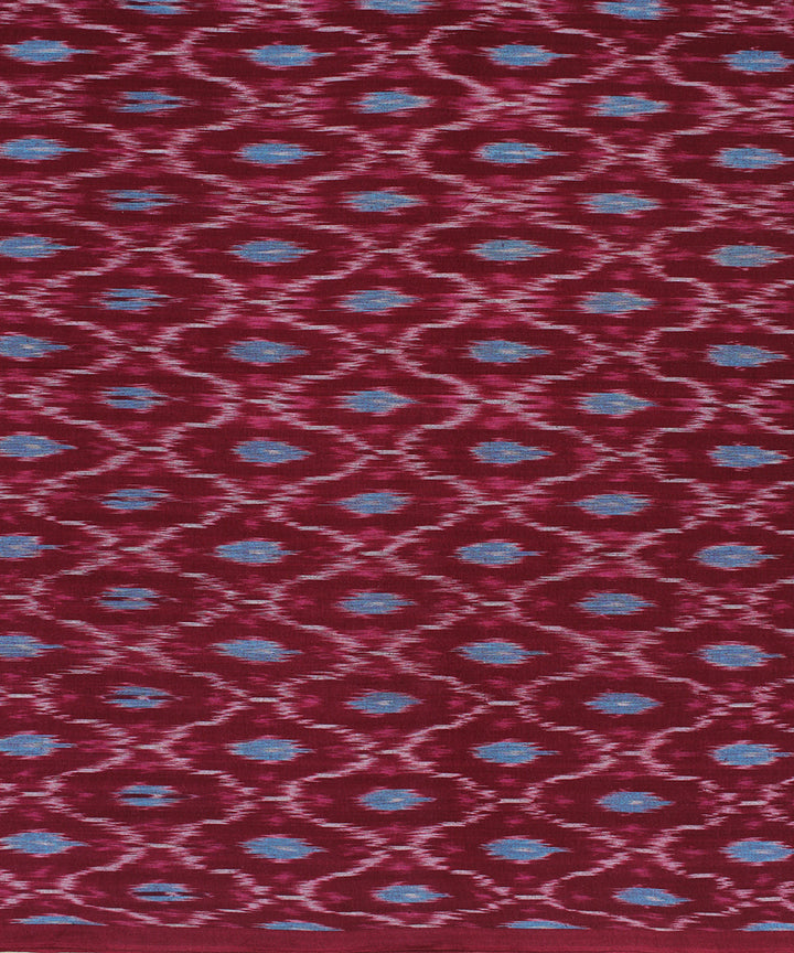 Multicolor cyan blue handloom pochampally ikat cotton fabric