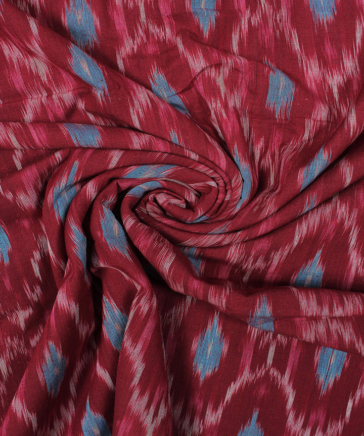 Multicolor cyan blue handloom pochampally ikat cotton fabric