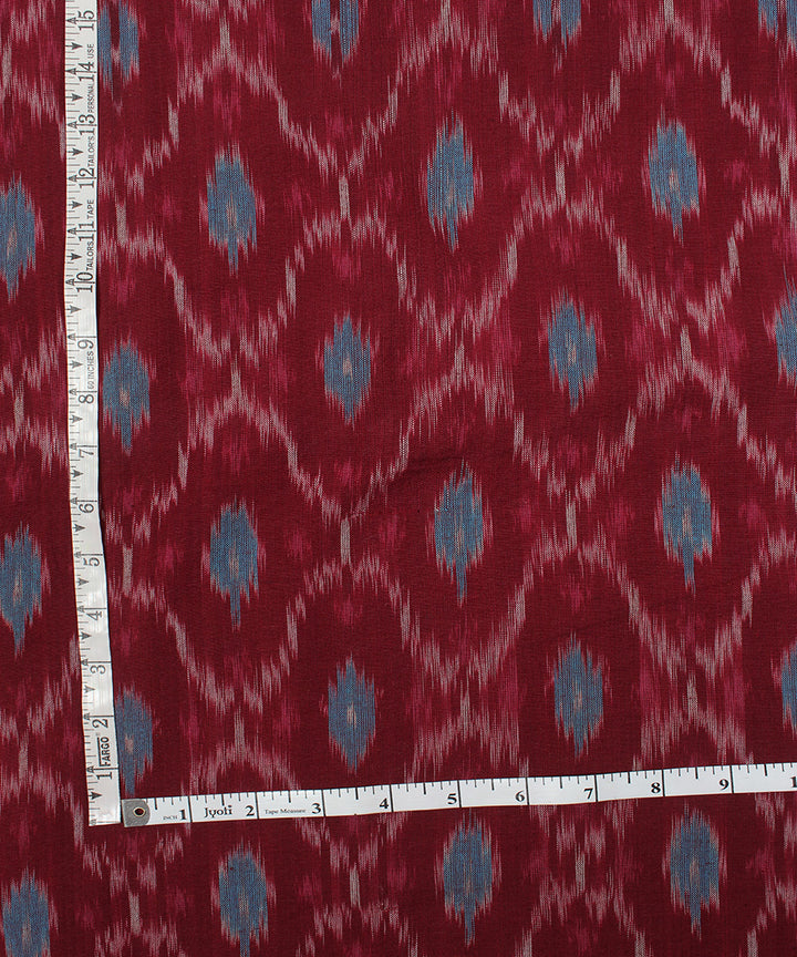 Multicolor cyan blue handloom pochampally ikat cotton fabric
