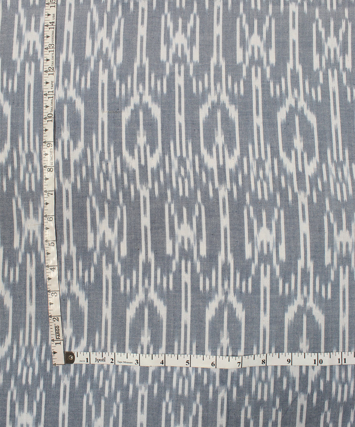 Navy blue white handloom pochampally ikat cotton fabric
