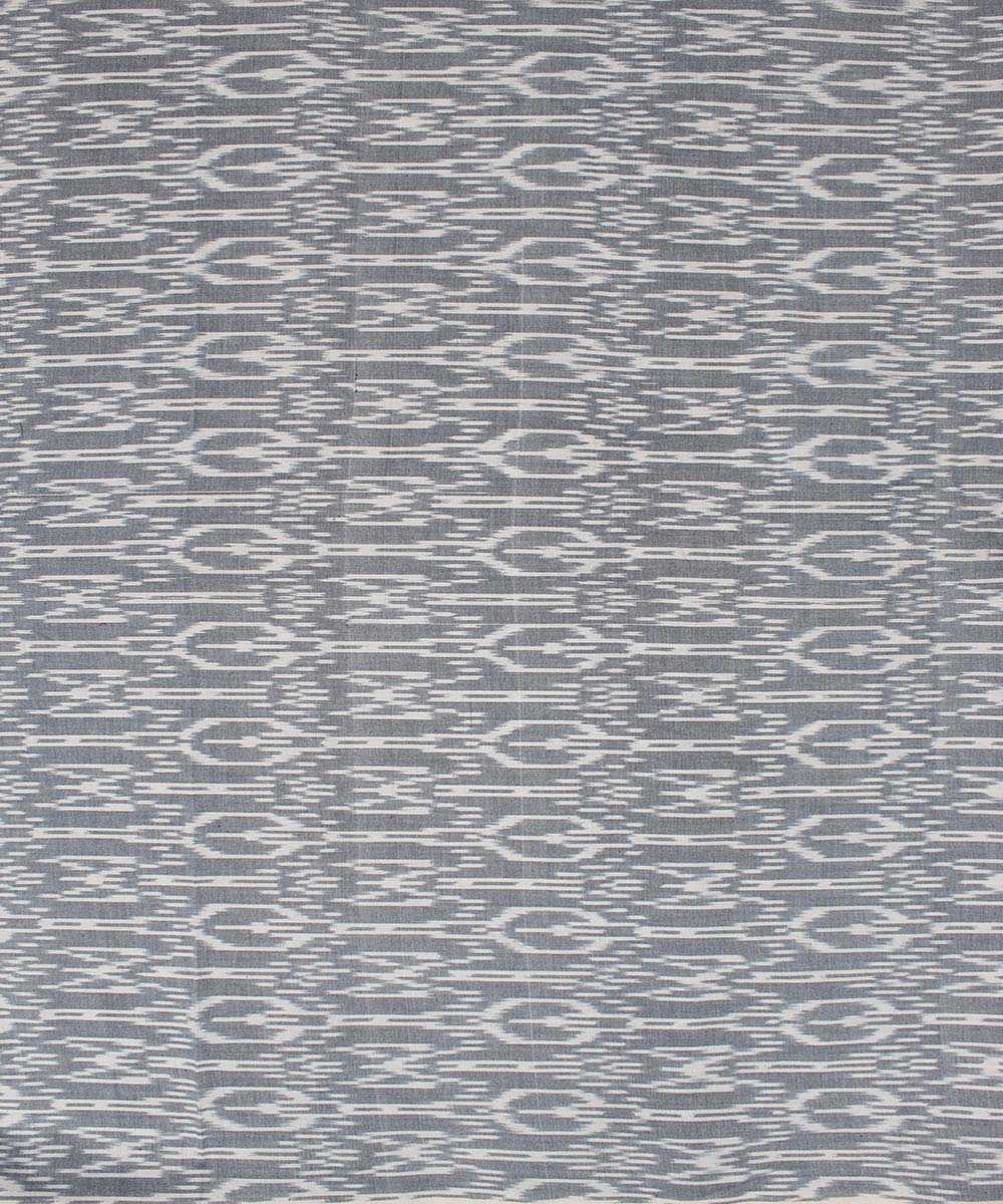 Navy blue white handloom pochampally ikat cotton fabric
