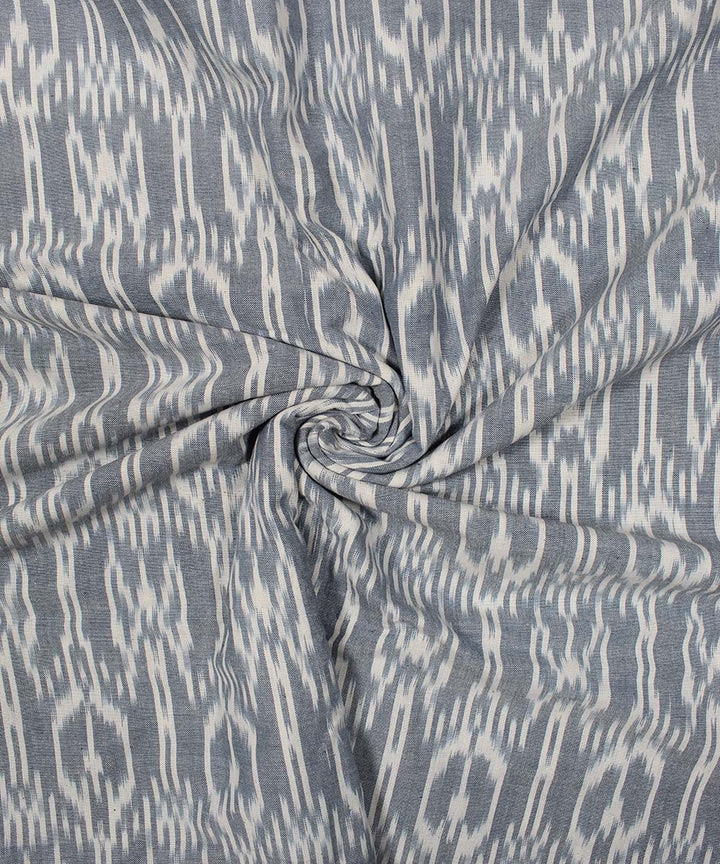 Navy blue white handloom pochampally ikat cotton fabric