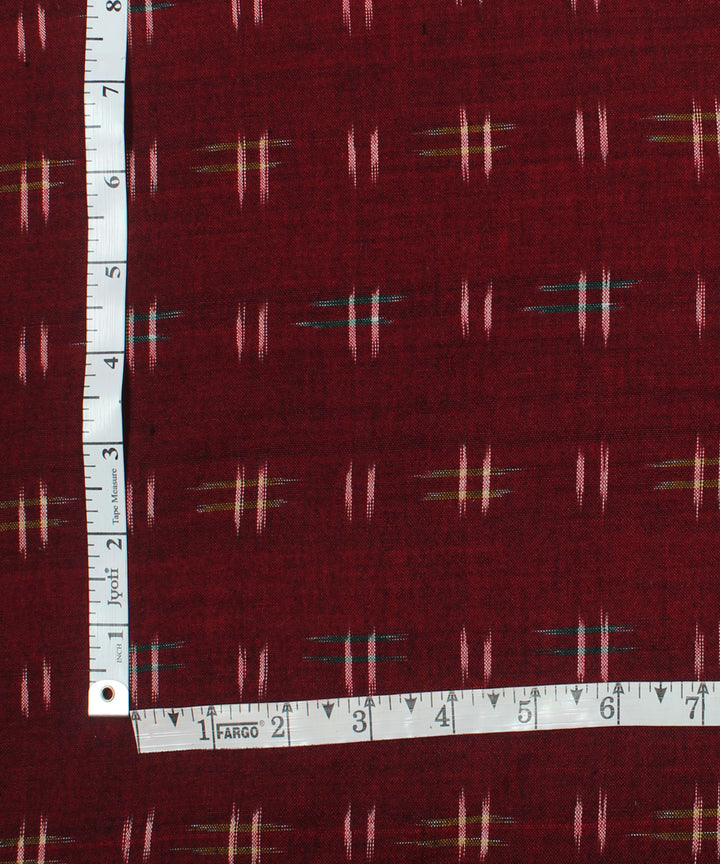 Maroon handloom pochampally ikat cotton fabric