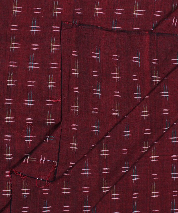 Maroon handloom pochampally ikat cotton fabric
