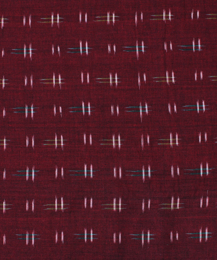 Maroon handloom pochampally ikat cotton fabric
