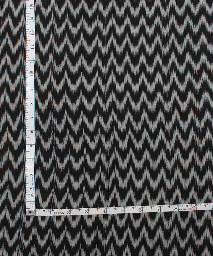 Black grey handloom pochampally ikat cotton fabric