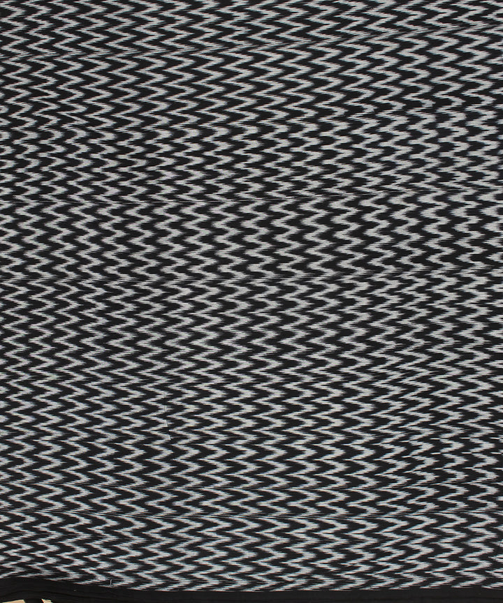 Black grey handloom pochampally ikat cotton fabric