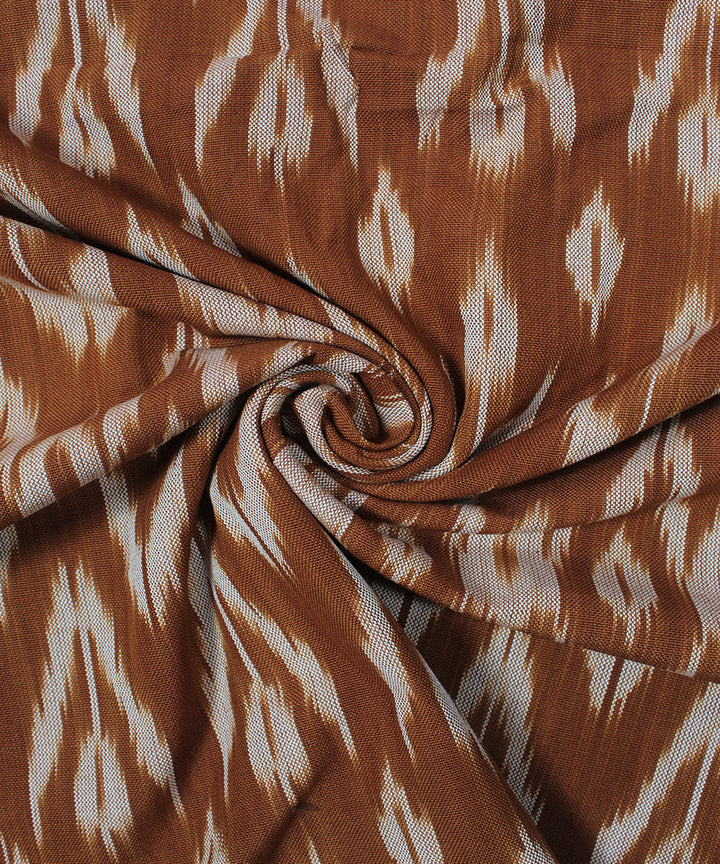 Brown beige handloom pochampally ikat cotton fabric