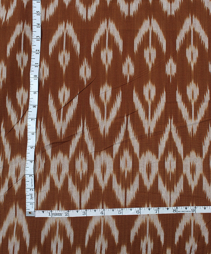 Brown beige handloom pochampally ikat cotton fabric