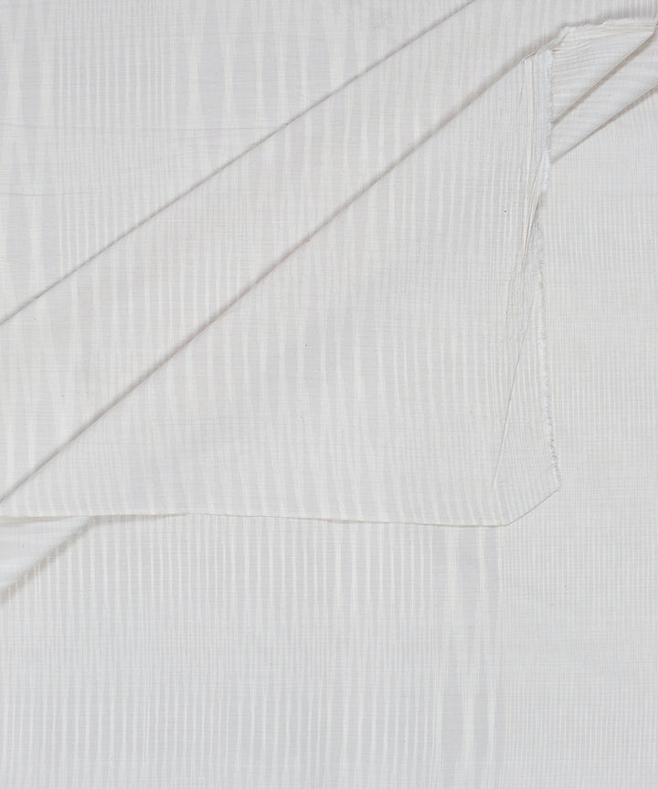 Beige self striped handloom pochampally ikat cotton fabric