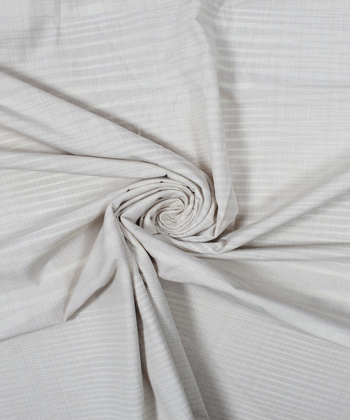 Beige self striped handloom pochampally ikat cotton fabric