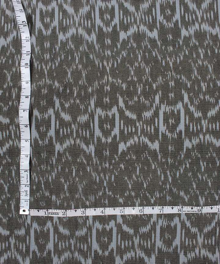 Olive green grey handloom pochampally ikat cotton fabric