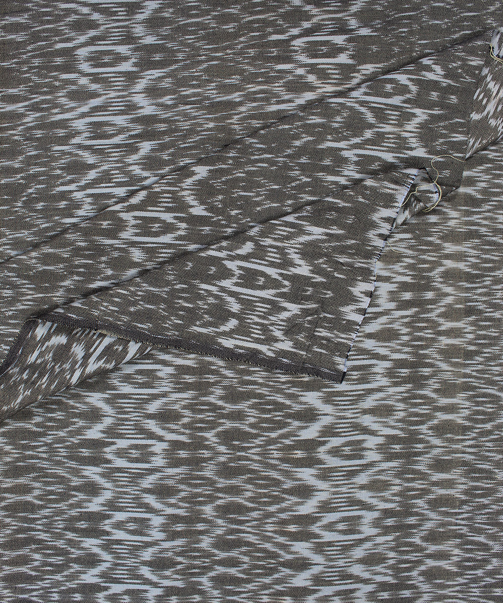 Olive green grey handloom pochampally ikat cotton fabric