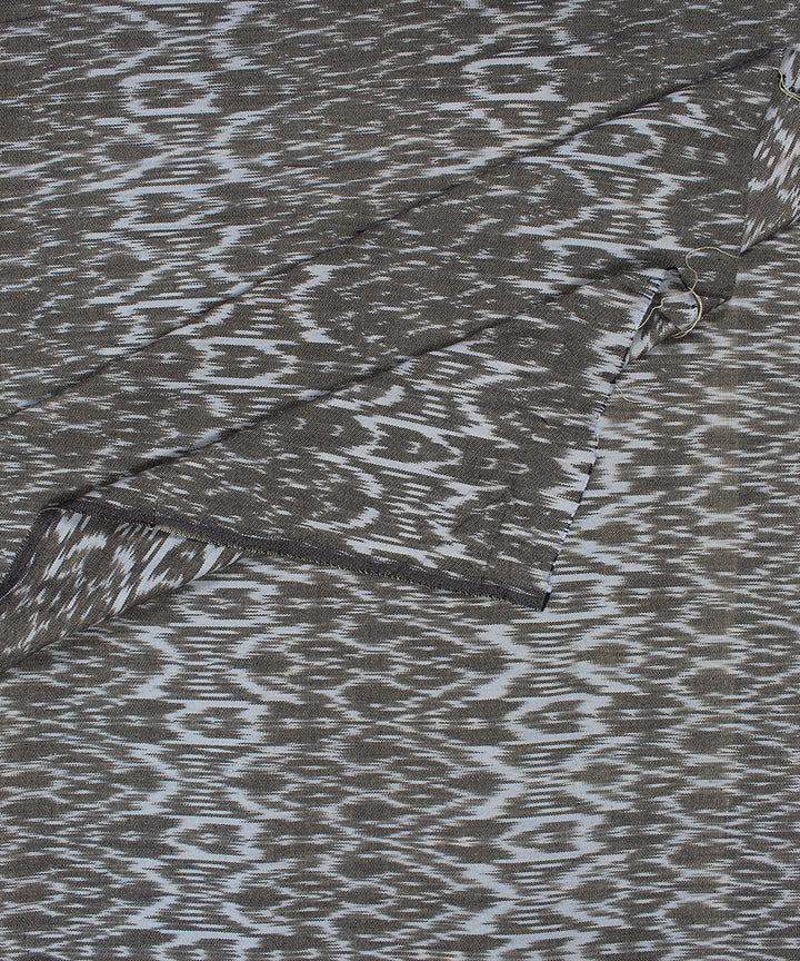 Olive green grey handloom pochampally ikat cotton fabric