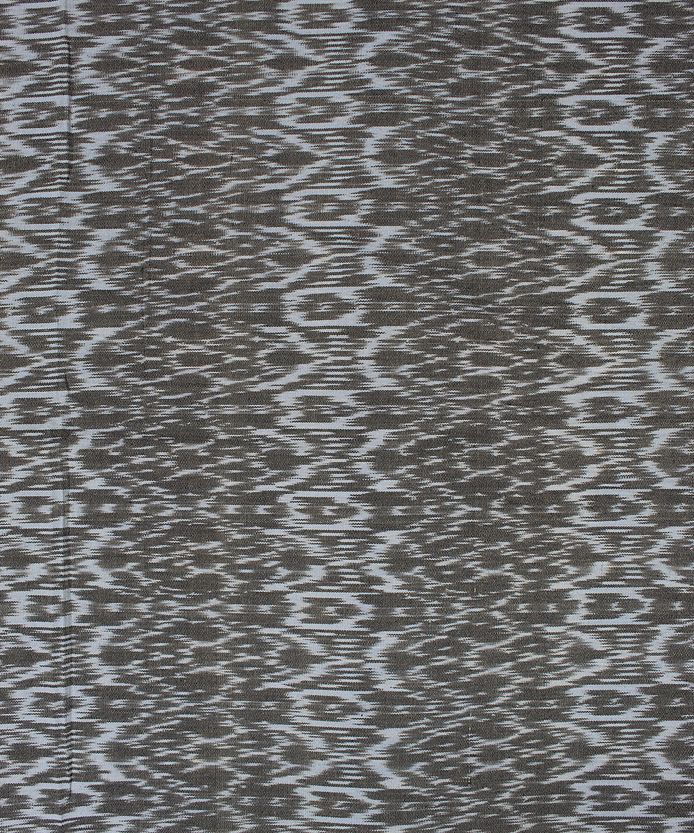 Olive green grey handloom pochampally ikat cotton fabric