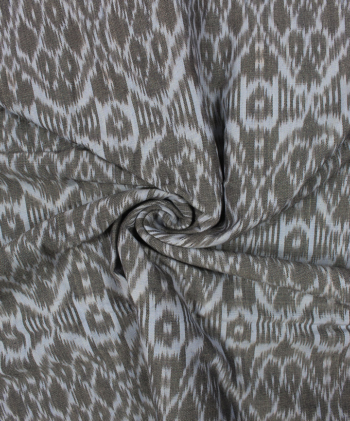Olive green grey handloom pochampally ikat cotton fabric