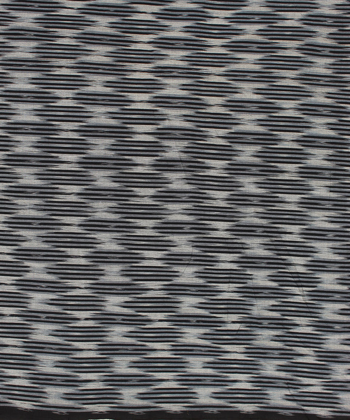 Black grey handloom cotton pochampally ikat fabric