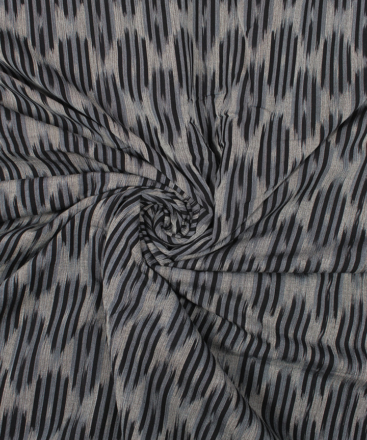 Black grey handloom cotton pochampally ikat fabric