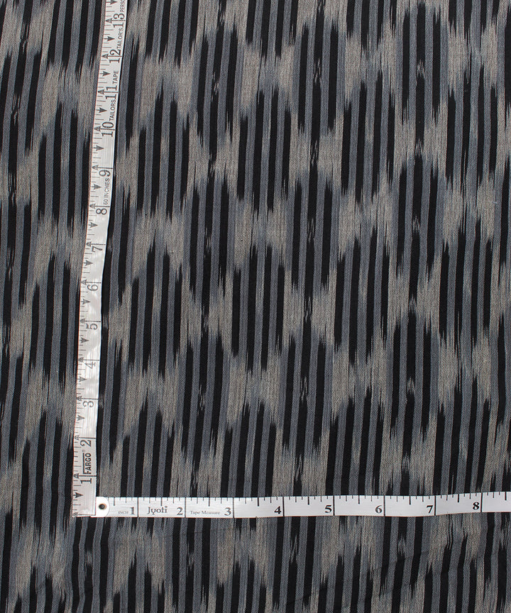 Black grey handloom cotton pochampally ikat fabric