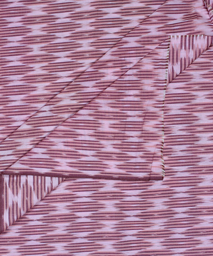 Brown offwhite handloom pochampally ikat cotton fabric