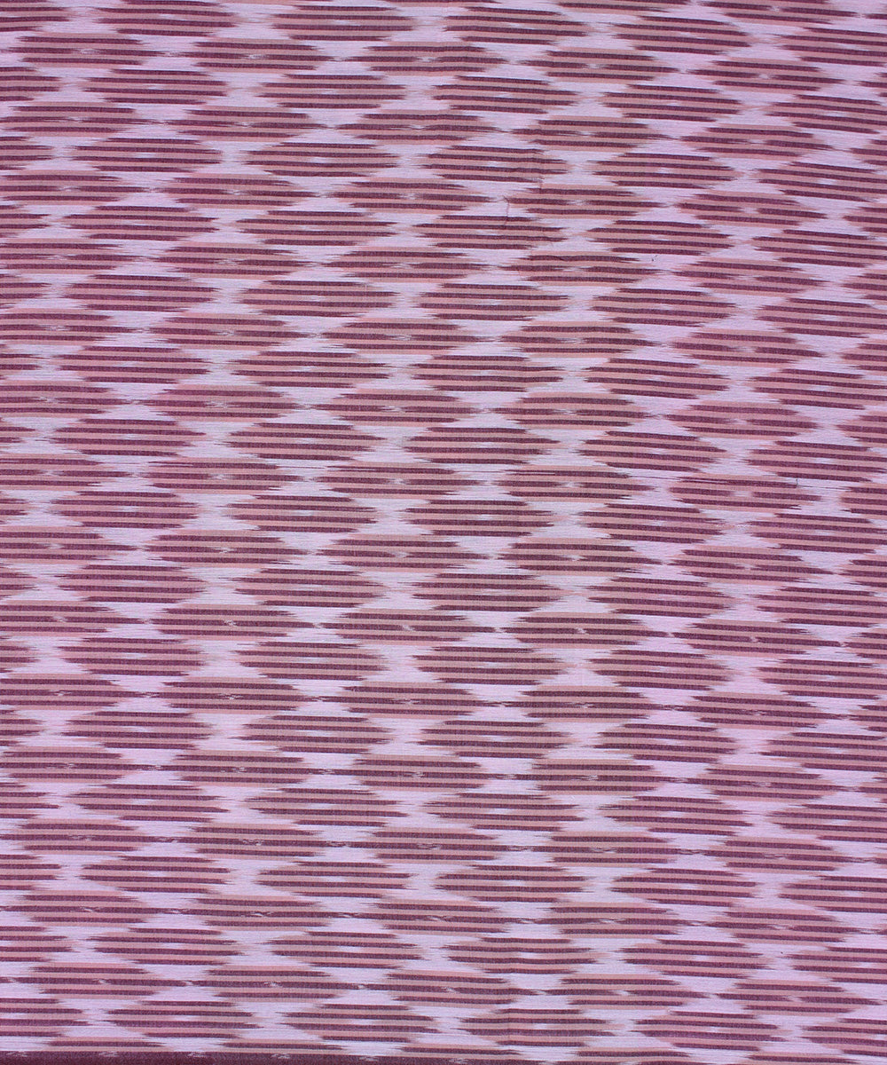 Brown offwhite handloom pochampally ikat cotton fabric
