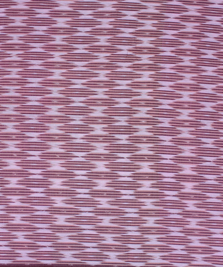Brown offwhite handloom pochampally ikat cotton fabric