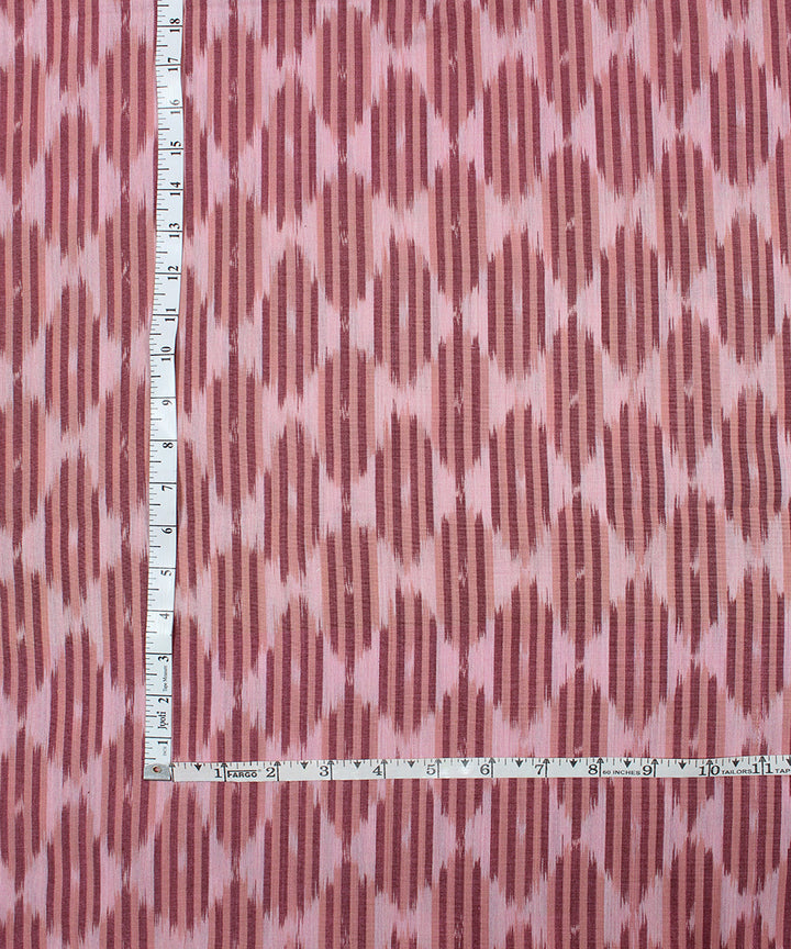 Brown offwhite handloom pochampally ikat cotton fabric