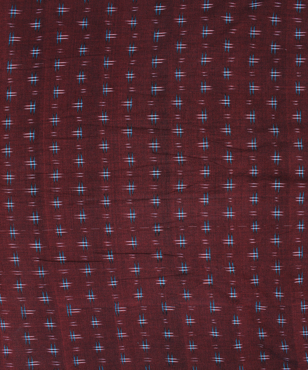 Multicolor brown handloom pochampally ikat cotton fabric