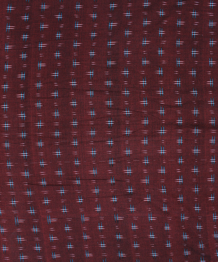 Multicolor brown handloom pochampally ikat cotton fabric