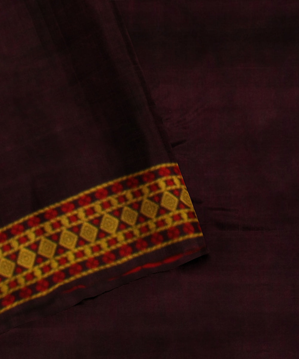 Purple yellow red cotton handloom assam saree