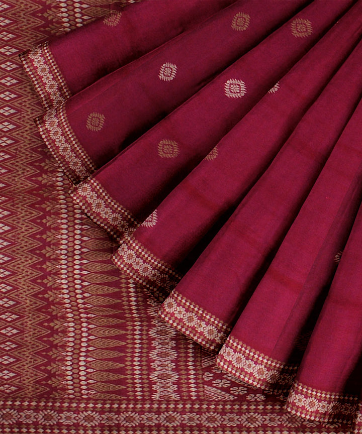 Pink brown beige cotton handwoven assam saree