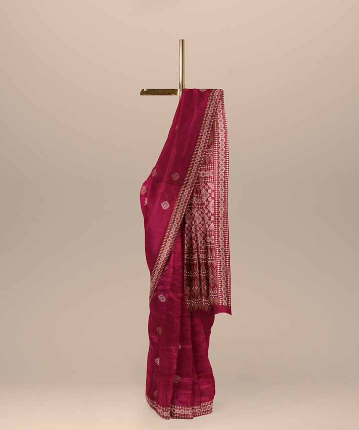 Pink brown beige cotton handwoven assam saree